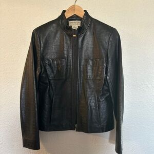 Jones New York Dark Brown leather jacket  Size M / 8